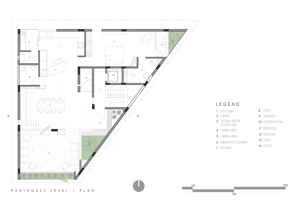 Level 01 Plan-House of Pendants by iha Architecture