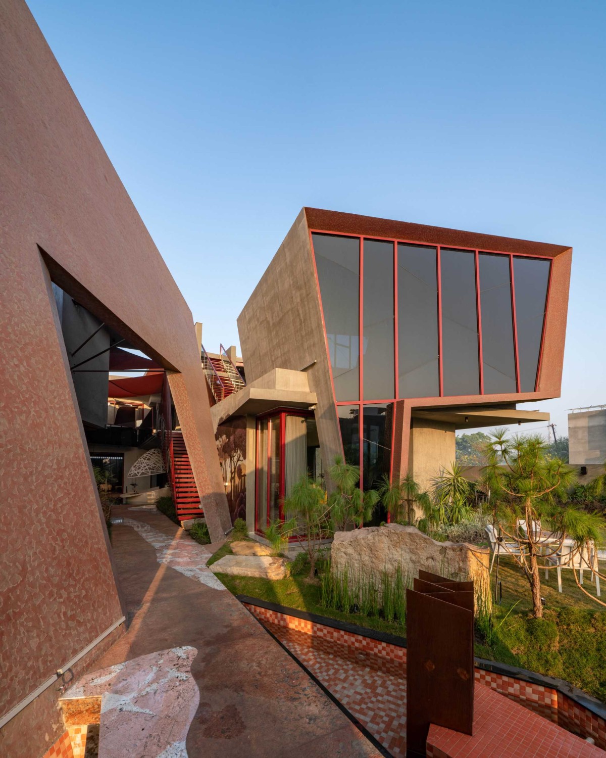 Exterior View Of The Indore House by Ankur and Sarvesh Architects