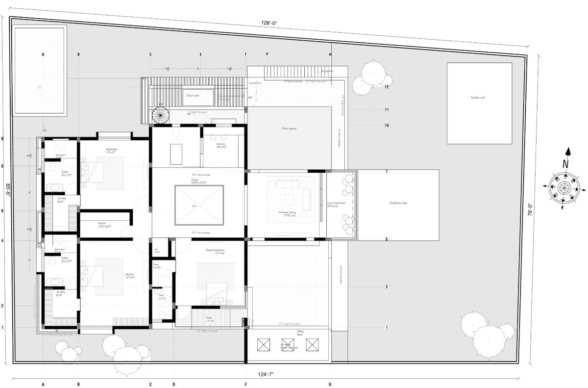 First floor plan-House of Linearity by Zraaya Architects