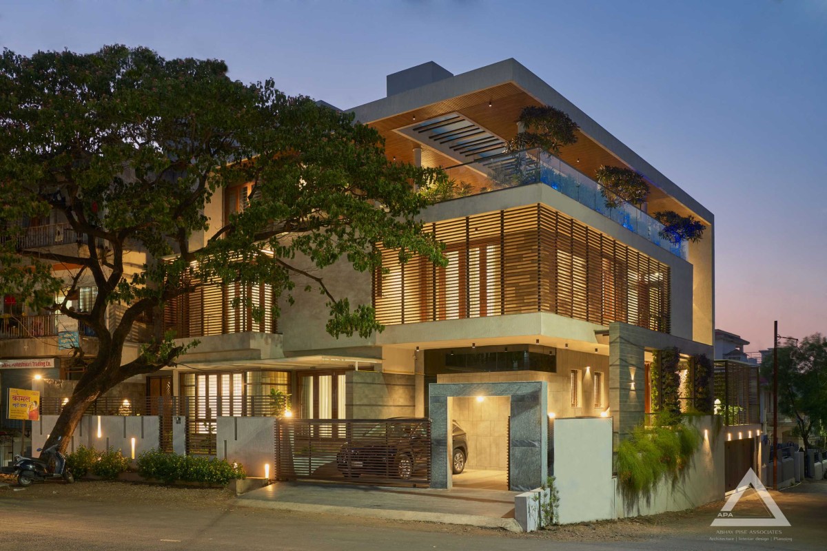 Exterior View Of Louvered House by Abhay Pise & Associates