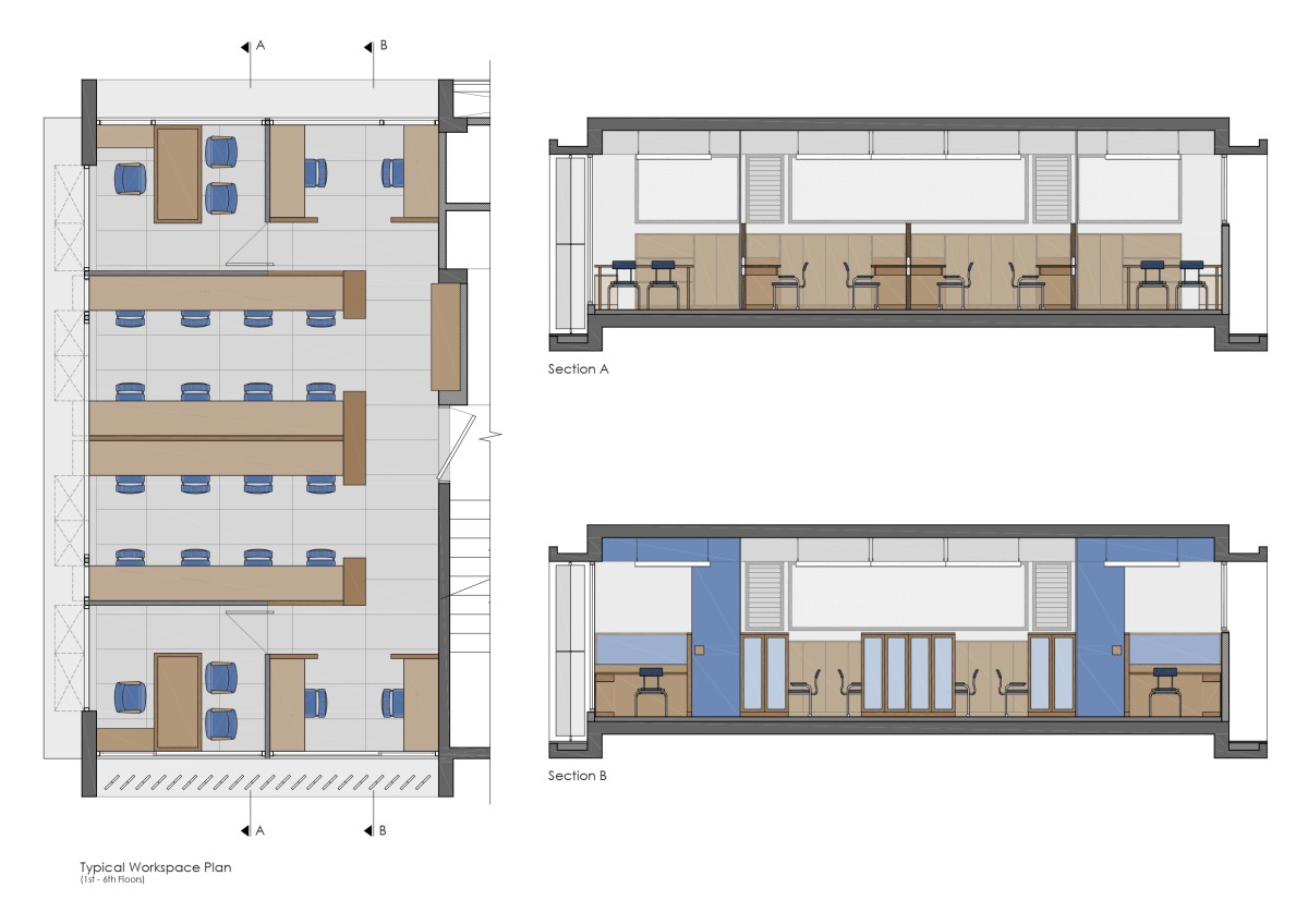 Workspace plan and section