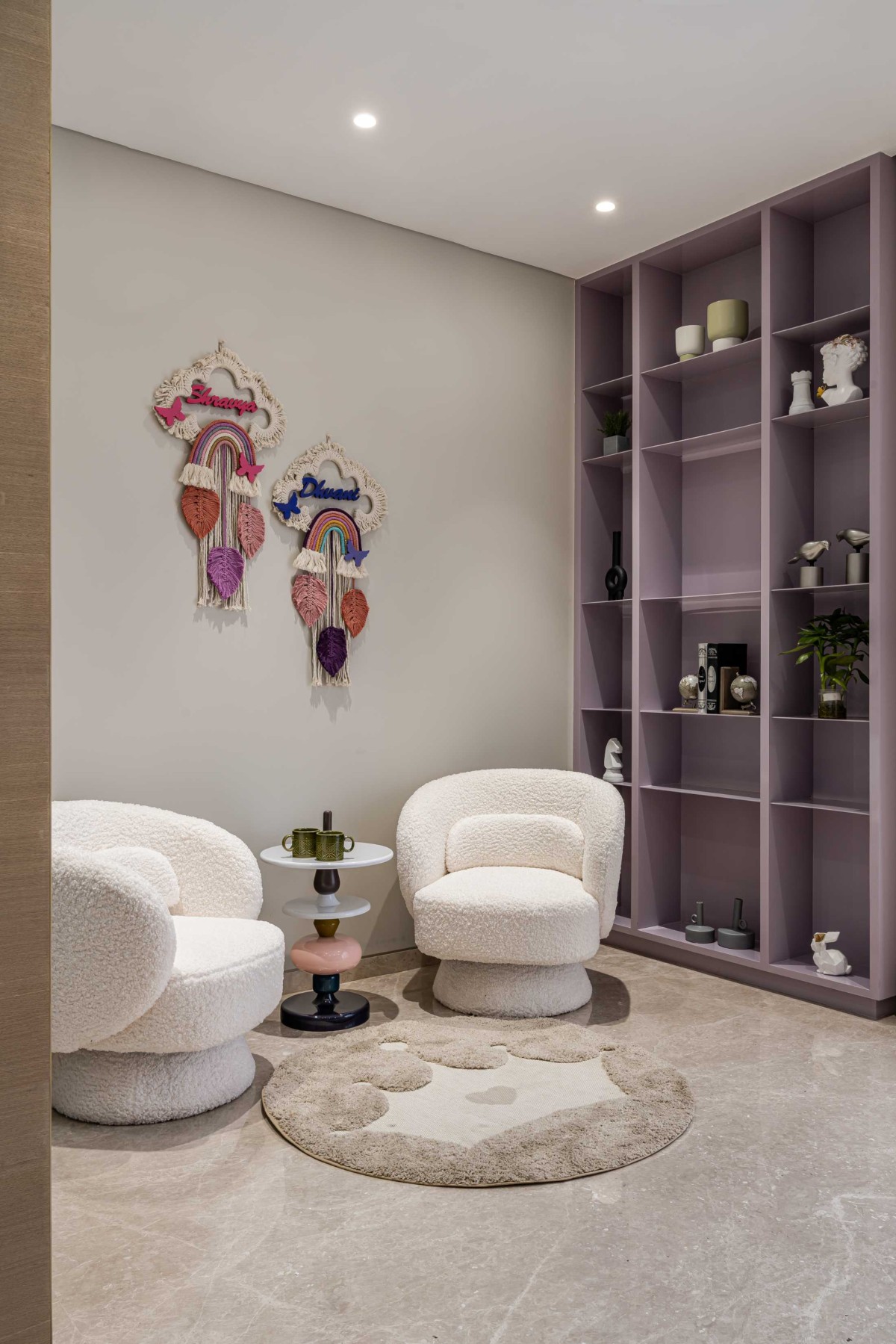 Seating area at Daughter's Bedroom of Shree Ram Villa by Sterling Interiors