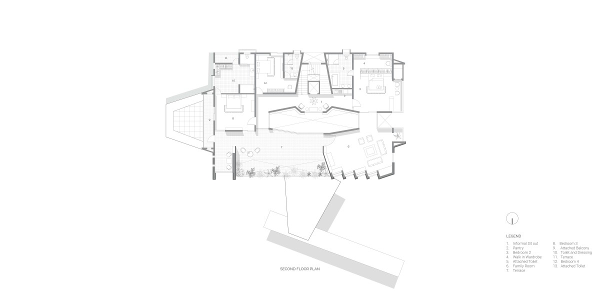 First floor plan of Bhise Residence by Sankalp Designers