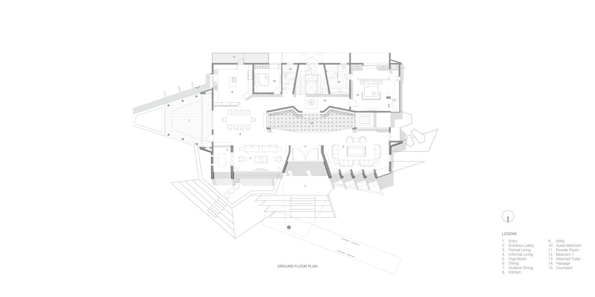 Ground floor plan of Bhise Residence by Sankalp Designers