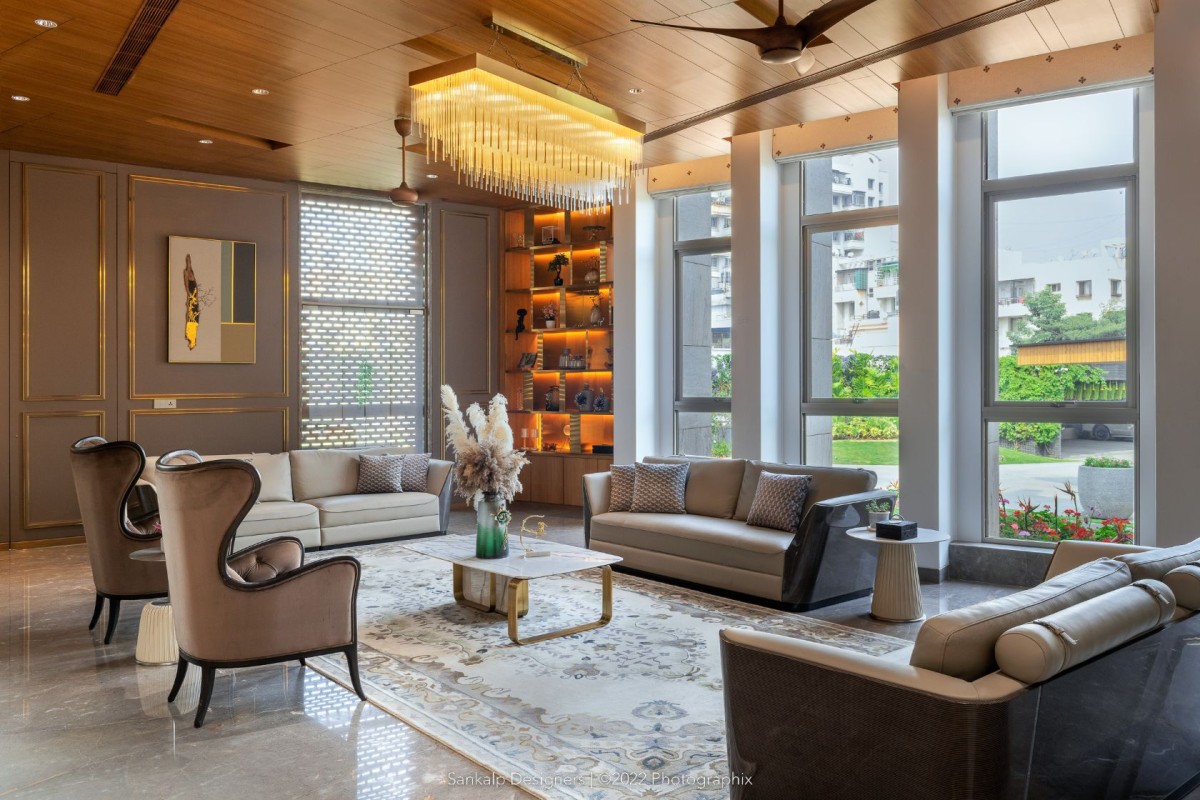 Formal Living room of Bhise Residence by Sankalp Designers