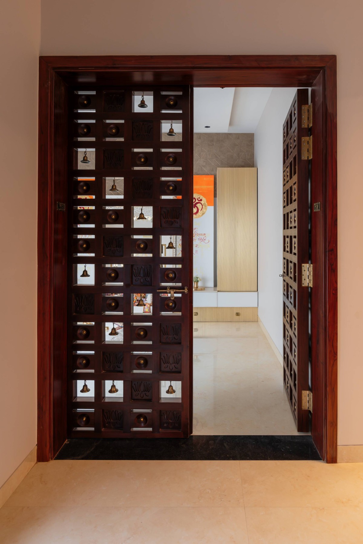 Pooja room of Villa 46 by Hem & Associates