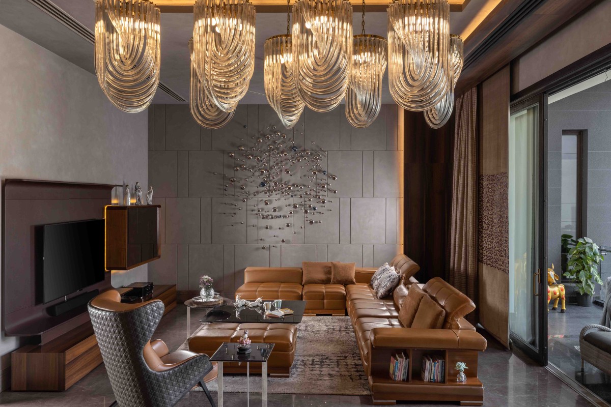 Living room of Chattarpur Villa by Design Deconstruct