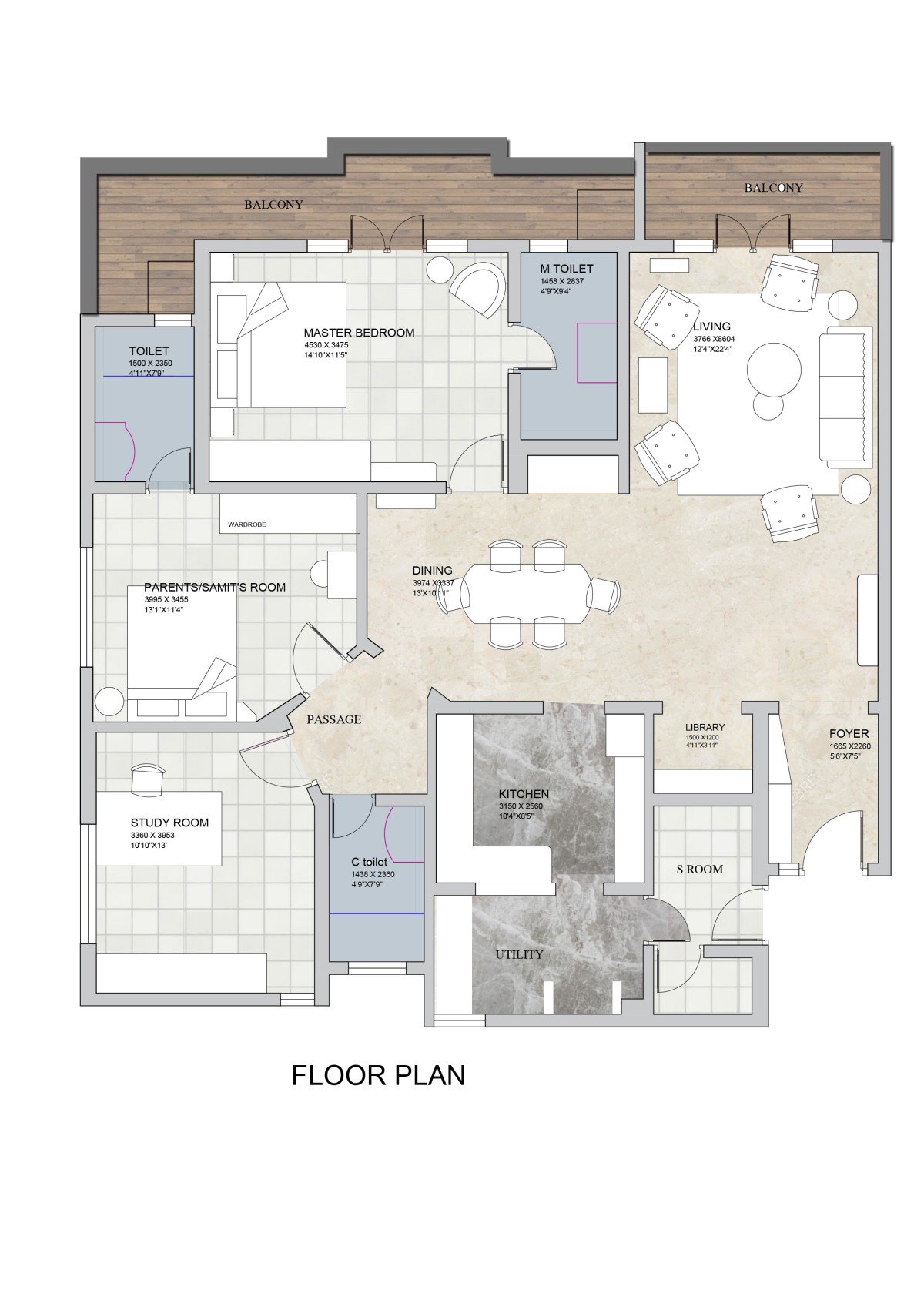 Floor plan of Brick and Jade by Kinaaya Design Studio