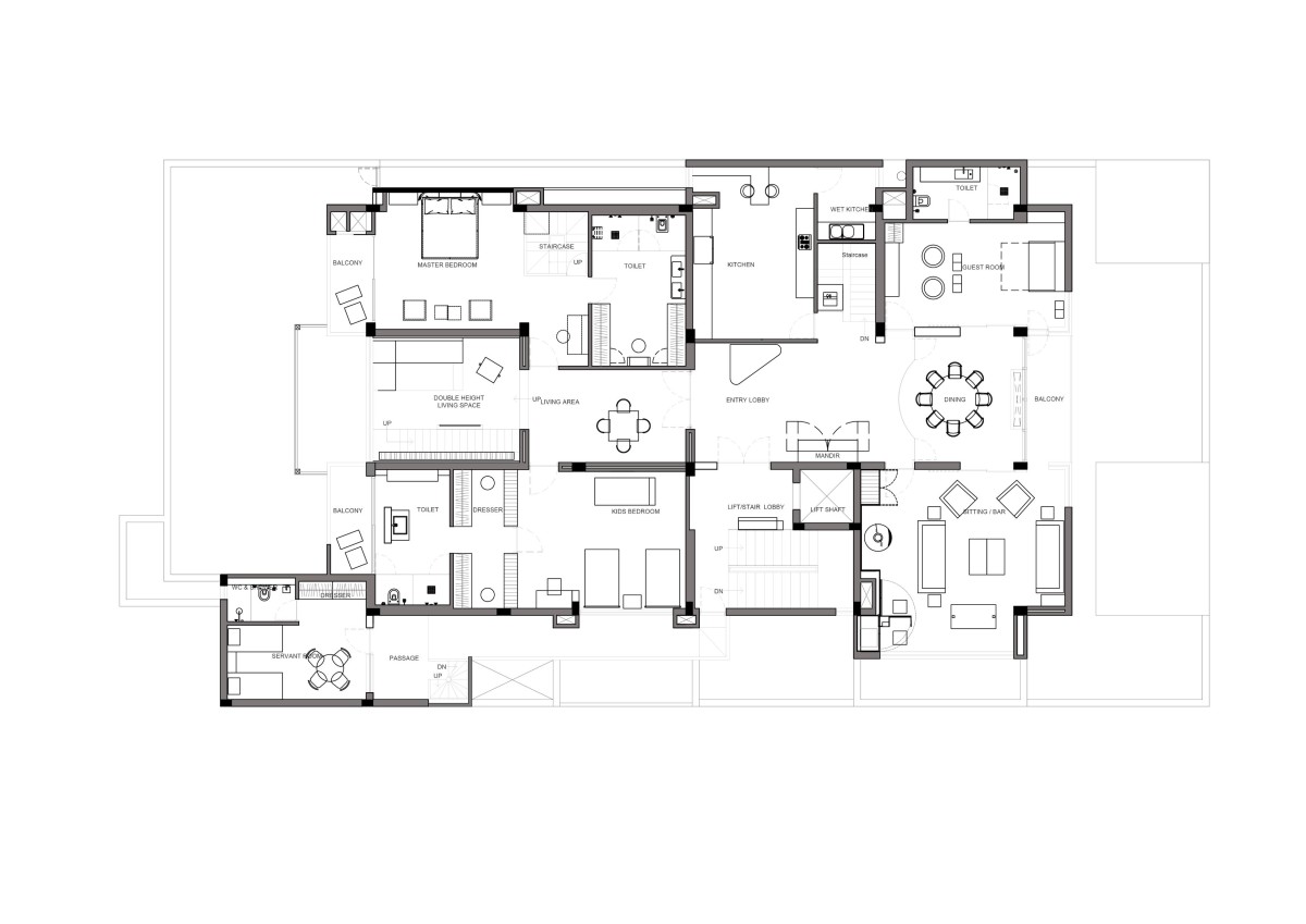 Third floor plan of GC House of Archohm