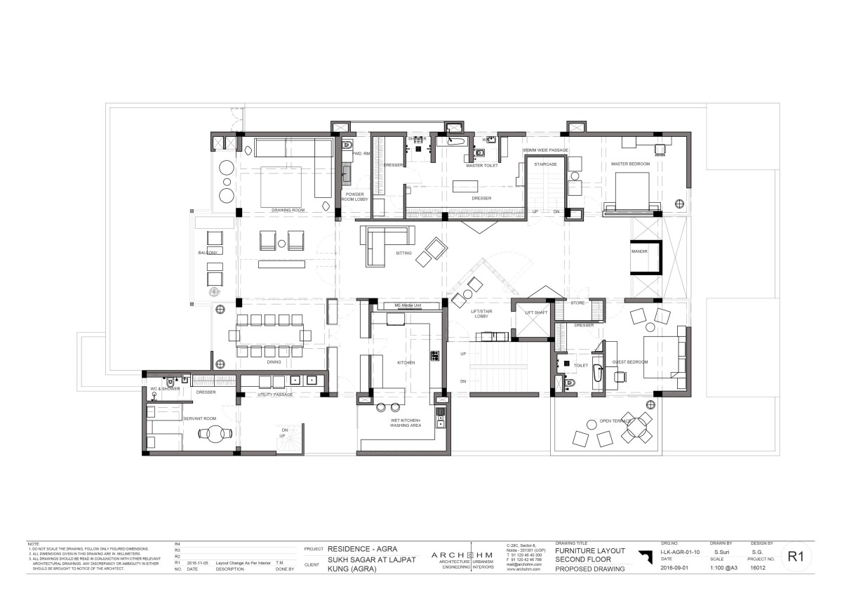 Second floor plan of GC House of Archohm