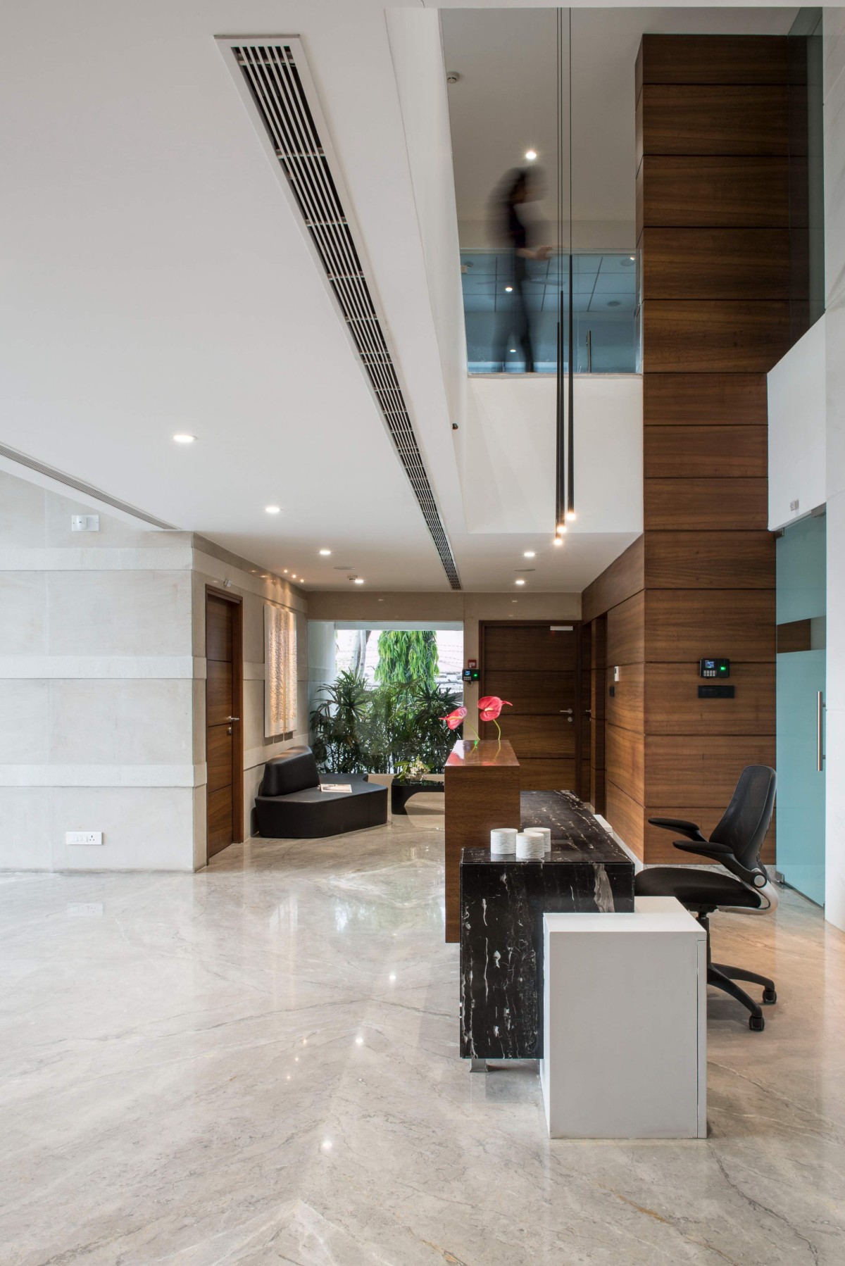 Atrium and waiting area of The Building on a street, RBL Udaipur by Studio Design Inc