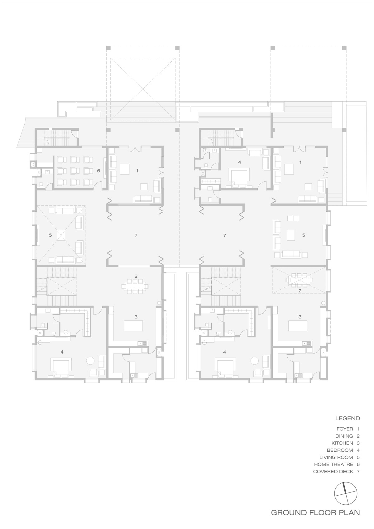 Ground floor plan of Manjodaya House by Ecumene Habitat Solutions Pvt. Ltd.