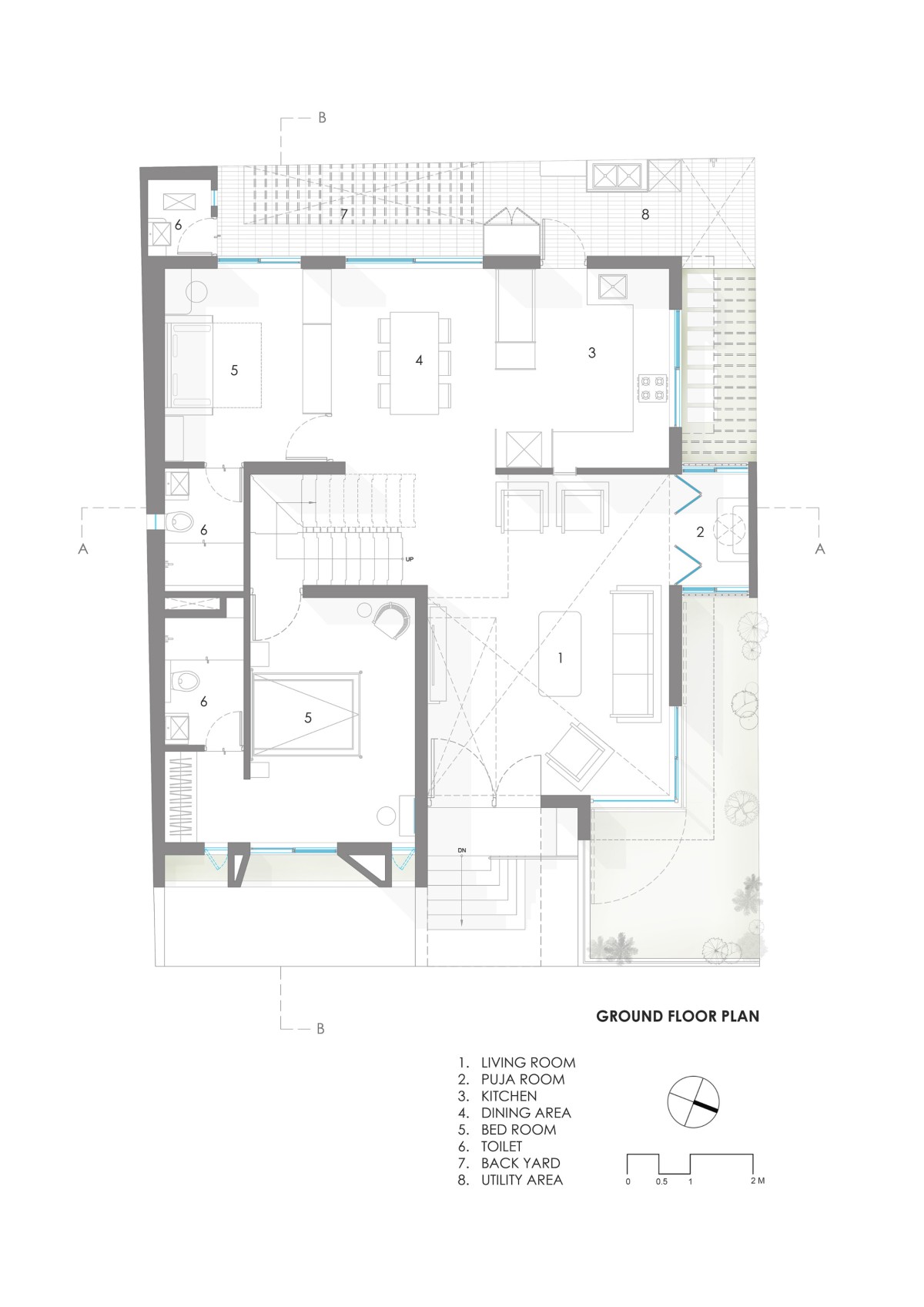 Ground floor plan of The White Bleached House by Neogenesis+Studi0261