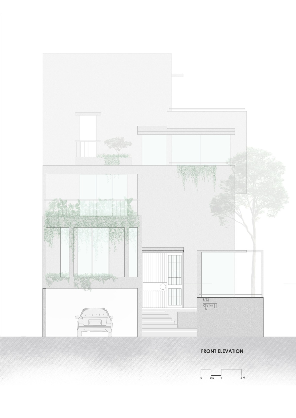 Elevation of The White Bleached House by Neogenesis+Studi0261