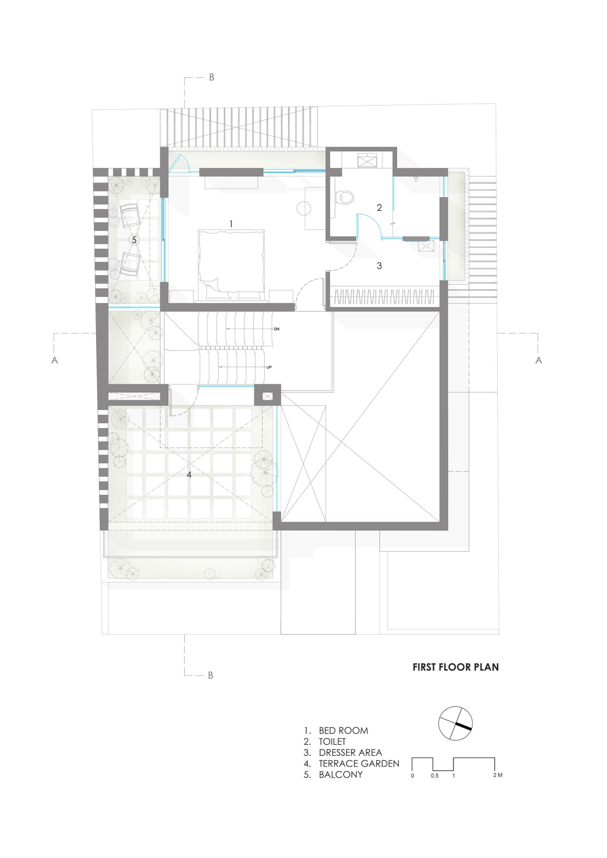 First floor plan of The White Bleached House by Neogenesis+Studi0261