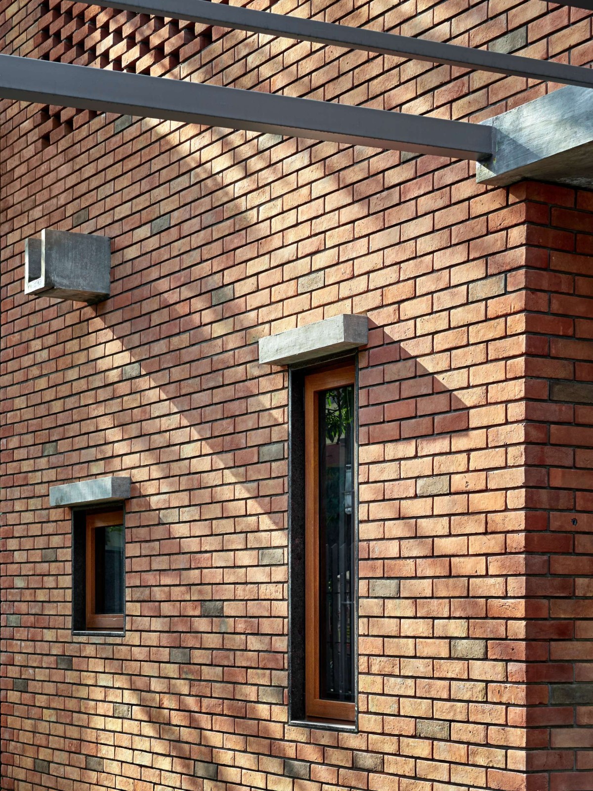 Water Spout of The Brick Abode by Alok Kothari Architects
