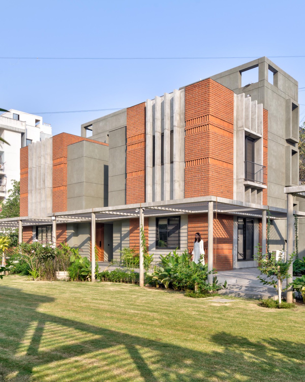 Exterior of Chitrakut - An Extended Family Cluster (Faliyu) by Aangan Architects