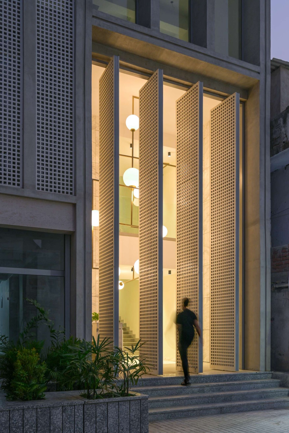 Detailed shot of Veiled Building by KUN Studio