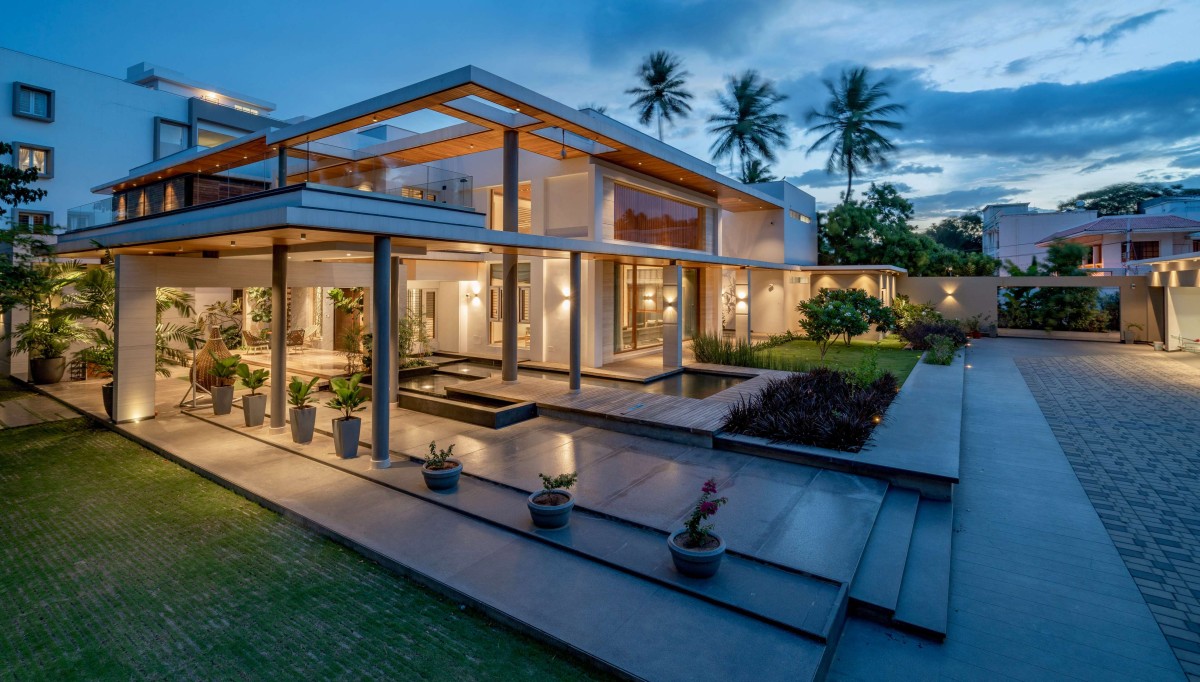 Exterior view of The N-Cube Villa by Cubism Architects & Interiors