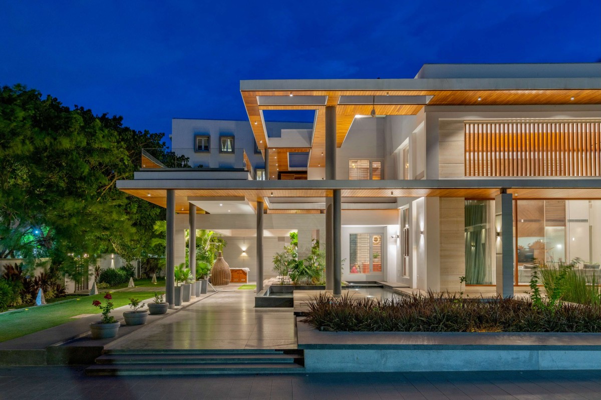 Exterior view of The N-Cube Villa by Cubism Architects & Interiors