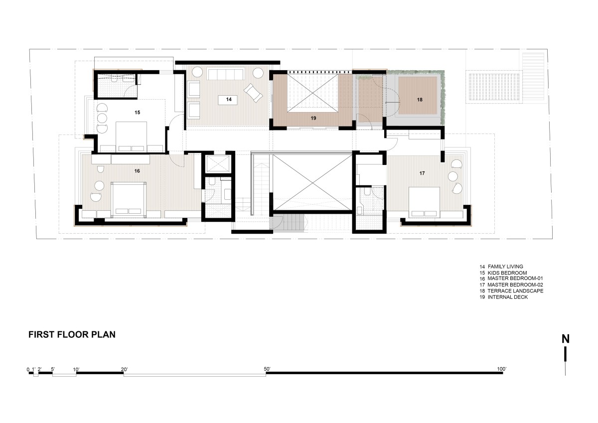 First floor plan of A Home By The Park by 4site Architects