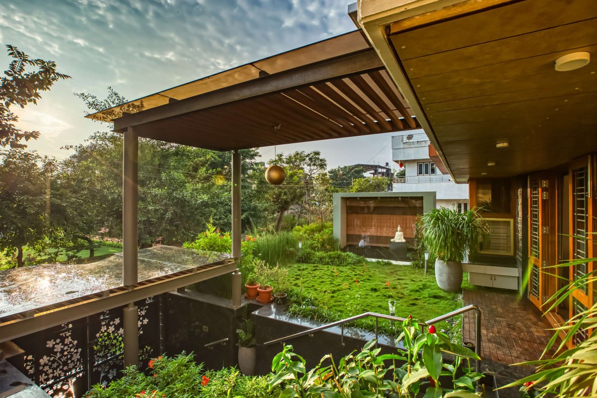 Terrace view of A Home by the Park by 4site Architects