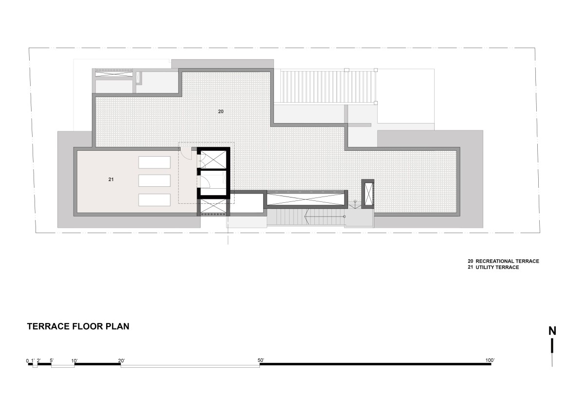 Terrace floor plan of A Home By The Park by 4site Architects