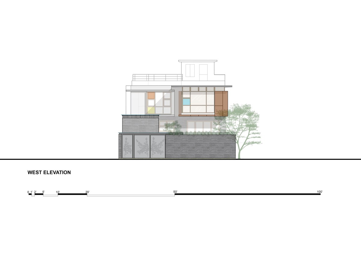West Elevation of A Home By The Park by 4site Architects