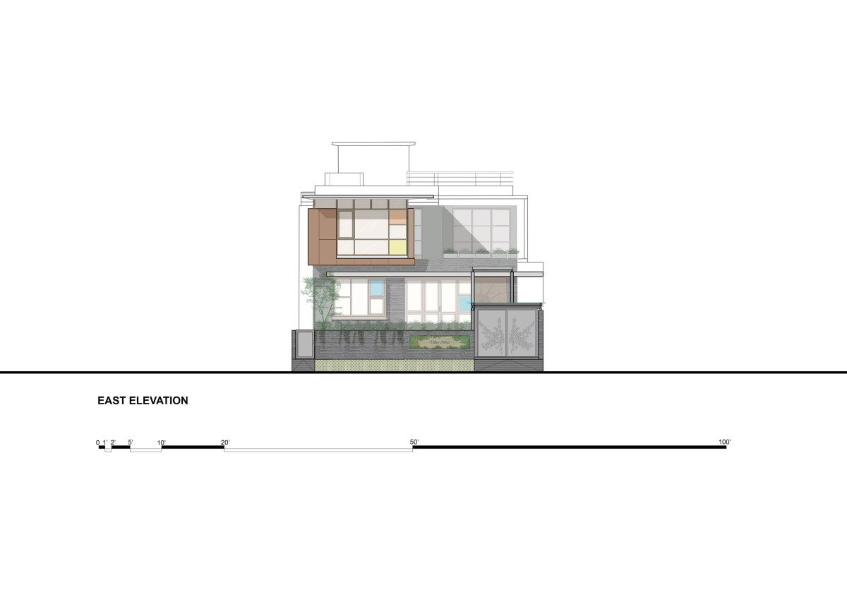 East elevation of A Home By The Park by 4site Architects