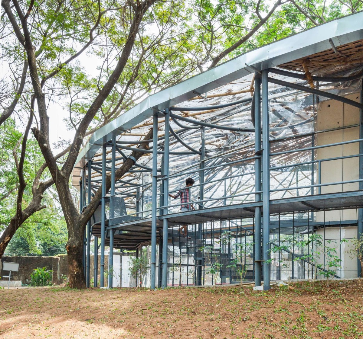 Exterior view of KOODAARAM The Kochi-Muziris Biennale 2018-19 Pavilion by Anagram Architects