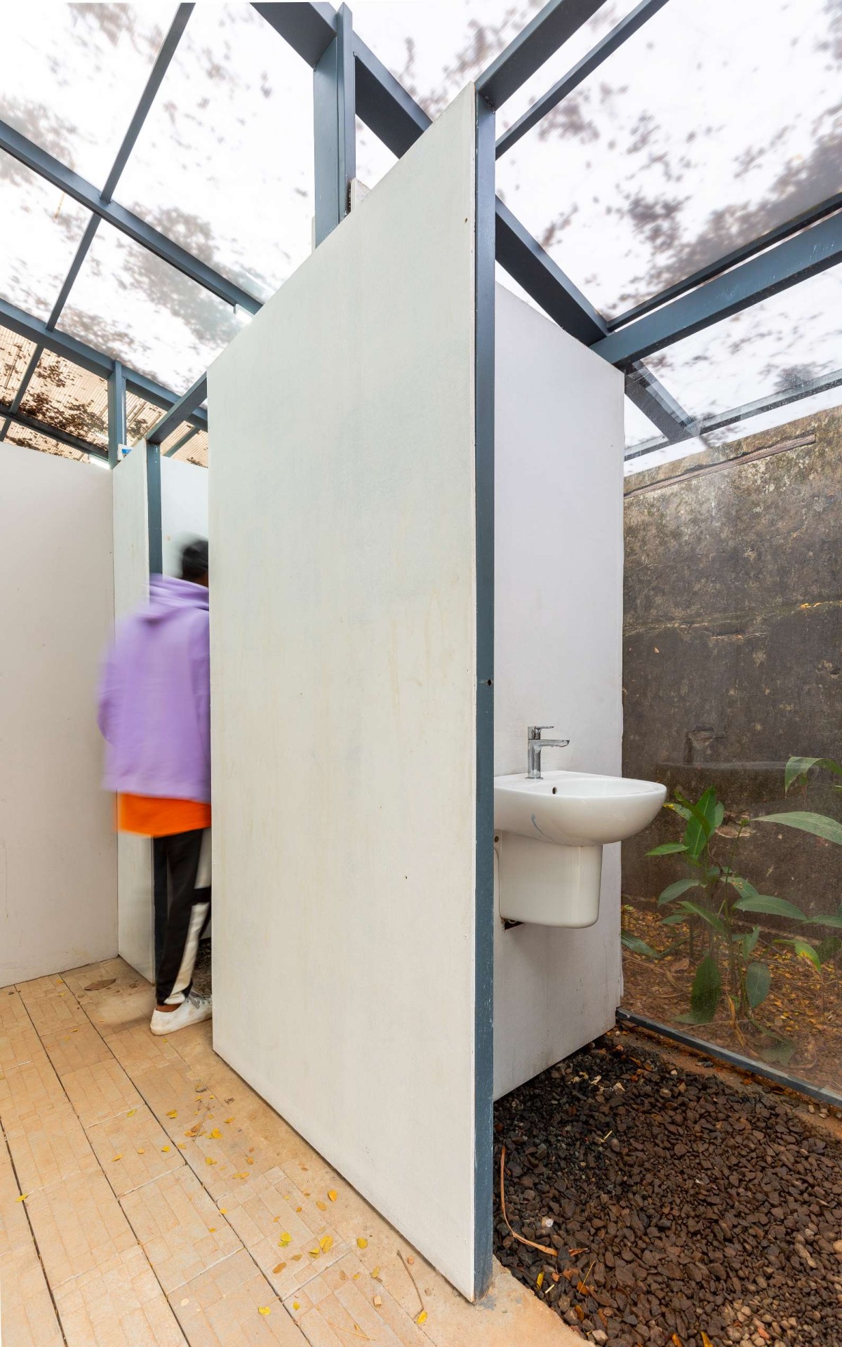 Washroom of KOODAARAM The Kochi-Muziris Biennale 2018-19 Pavilion by Anagram Architects