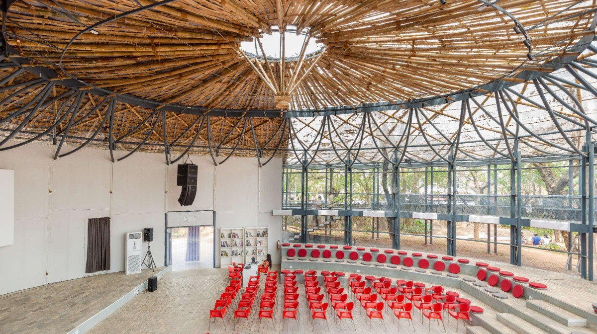 Interior of KOODAARAM The Kochi-Muziris Biennale 2018-19 Pavilion by Anagram Architects