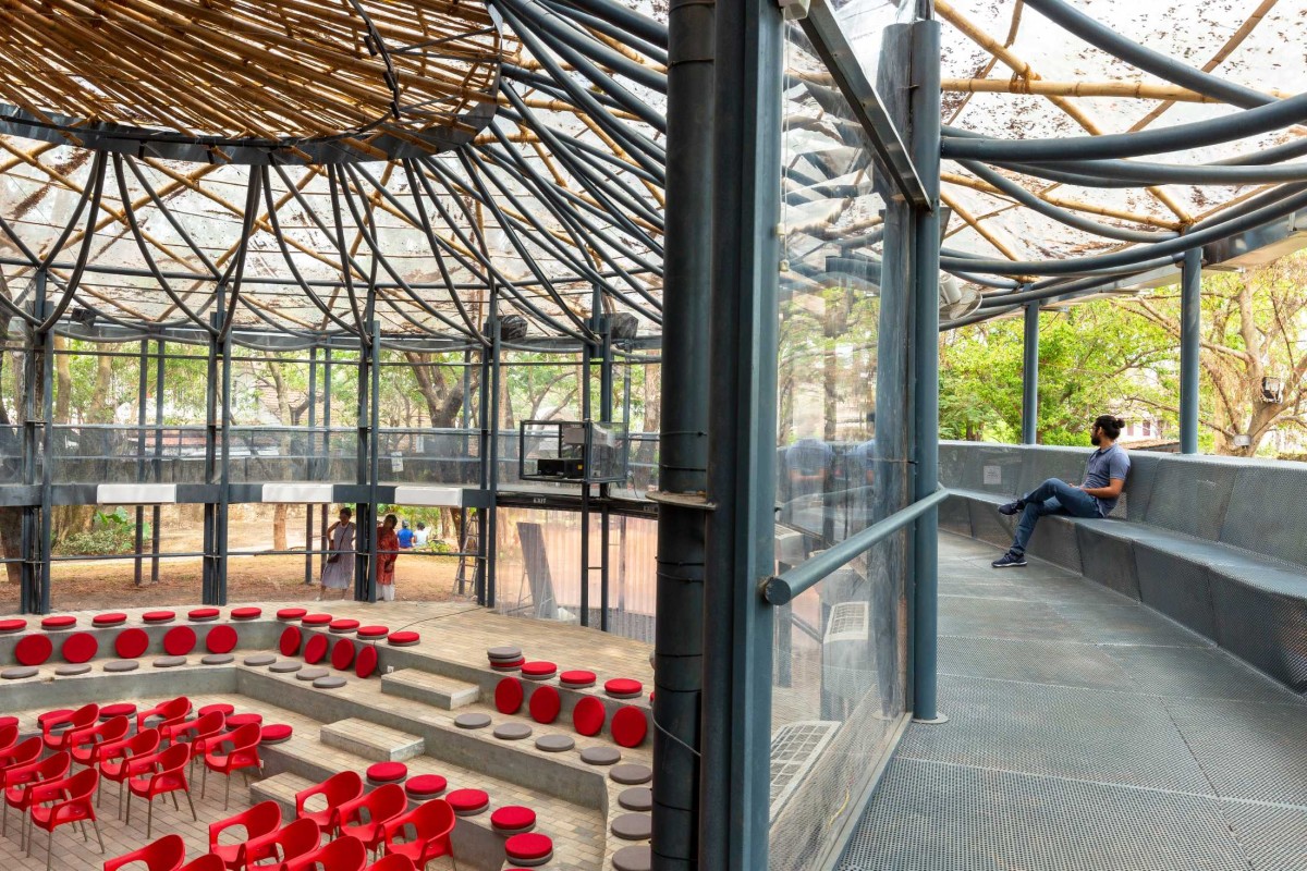 Interior of KOODAARAM The Kochi-Muziris Biennale 2018-19 Pavilion by Anagram Architects