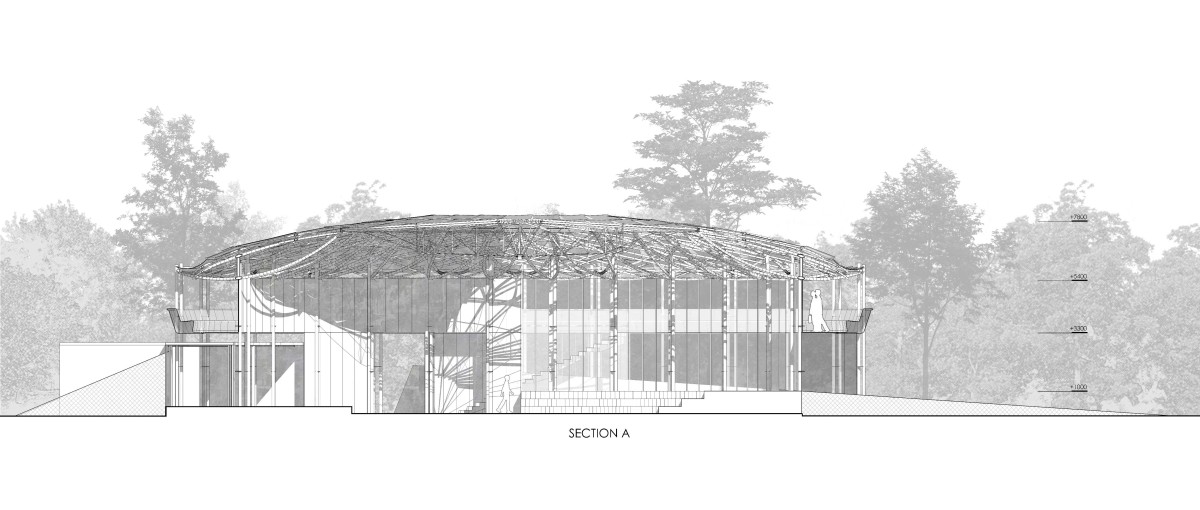 Section A of KOODAARAM The Kochi-Muziris Biennale 2018-19 Pavilion by Anagram Architects