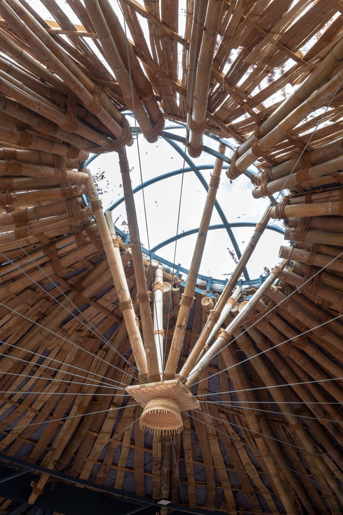 Detailed shot roof of KOODAARAM The Kochi-Muziris Biennale 2018-19 Pavilion by Anagram Architects
