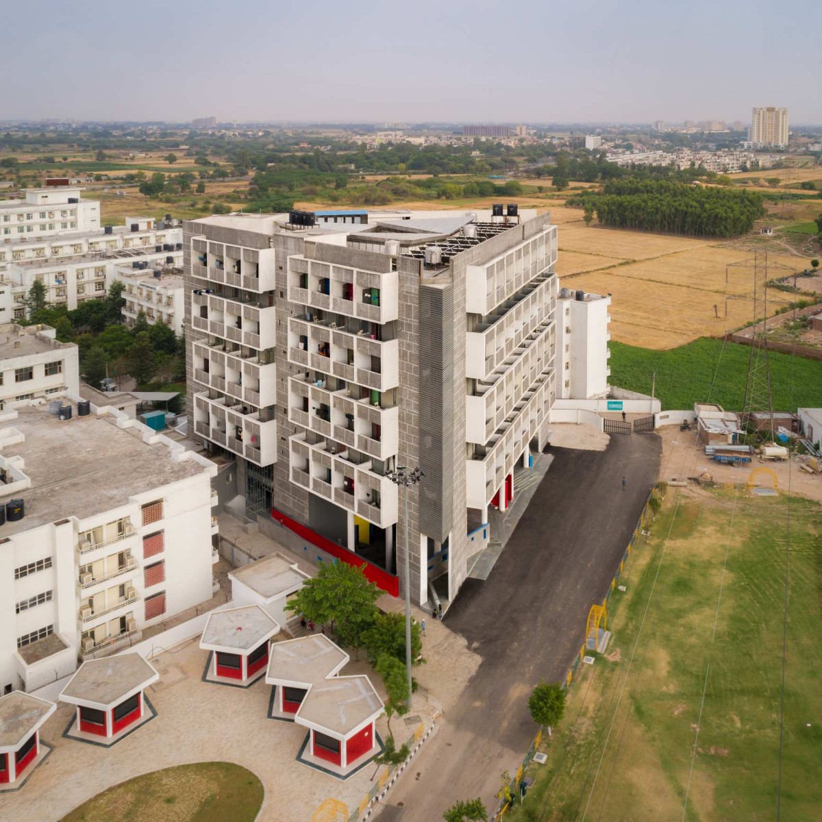 Bird eye view of CGC Student Hostel by Charged Voids