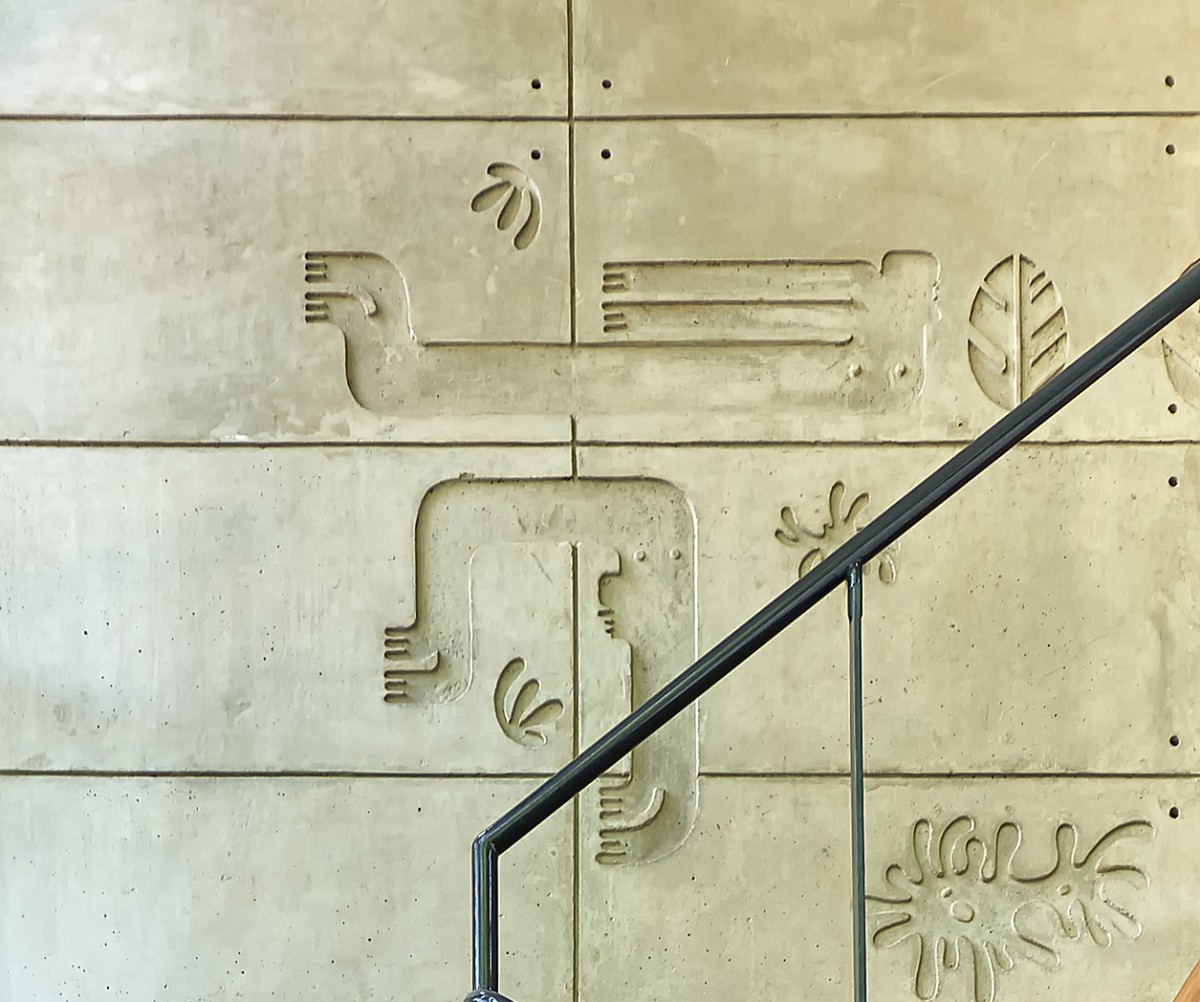 Detailed shot of wall art of House of Courts by DADA & Partners