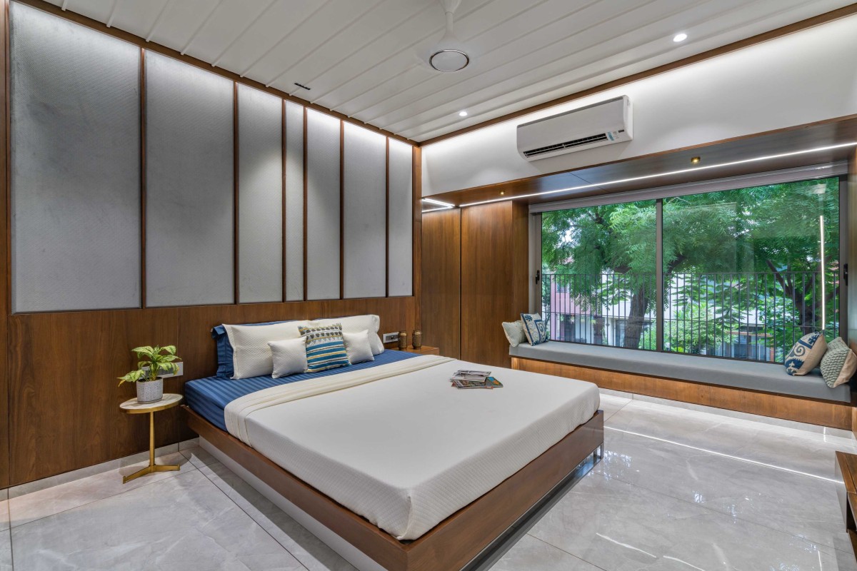 Bedroom 2  of An Amiable Enclave Of Sharnam 7 by Anand Patel Architects