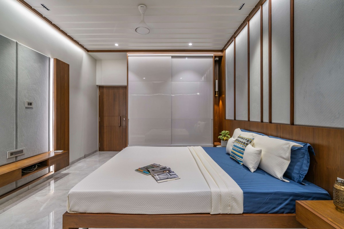 Bedroom 2  of An Amiable Enclave Of Sharnam 7 by Anand Patel Architects
