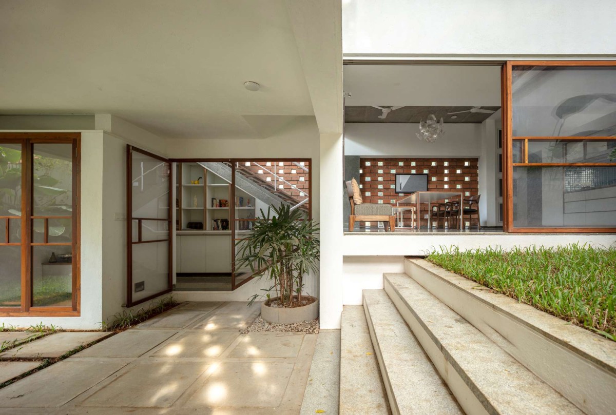 View from courtyard of Inside Out House by Gaurav Roy Choudhury Architects