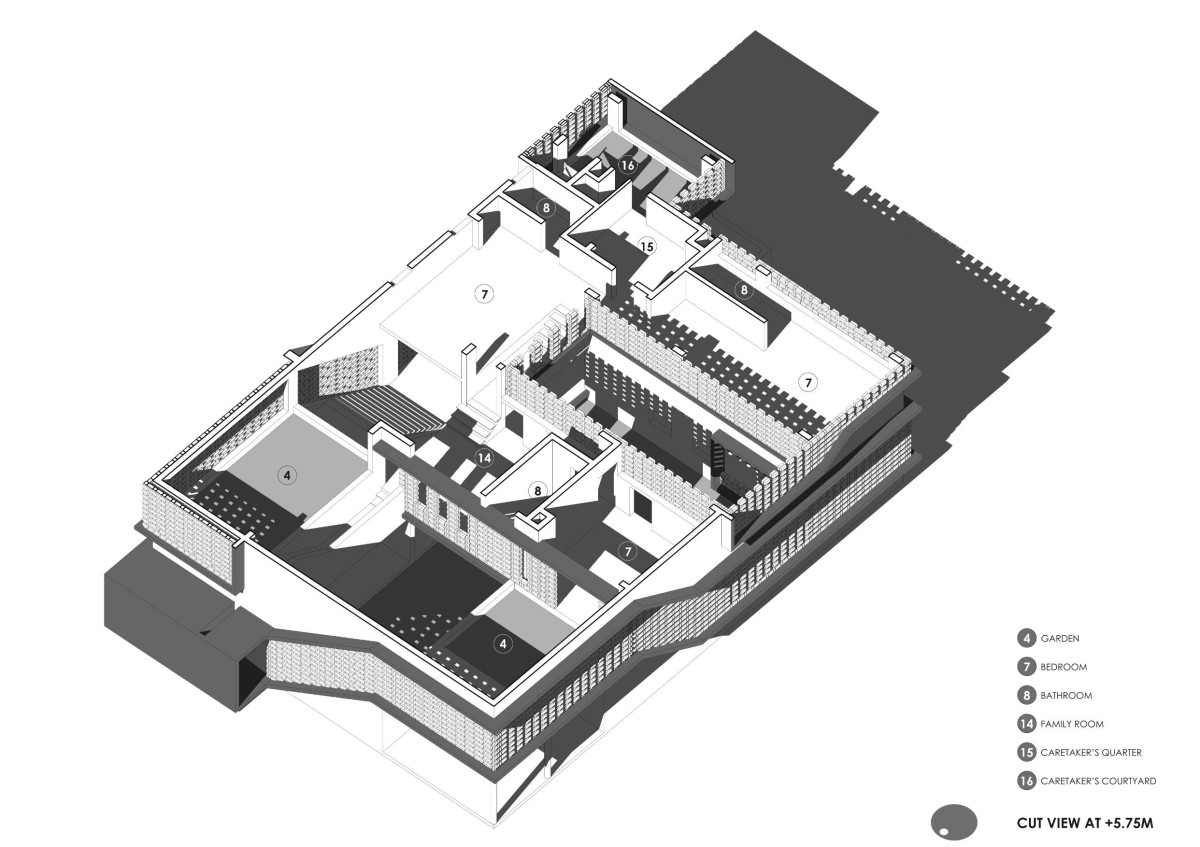 First floor plan view of Inside Out House by Gaurav Roy Choudhury Architects