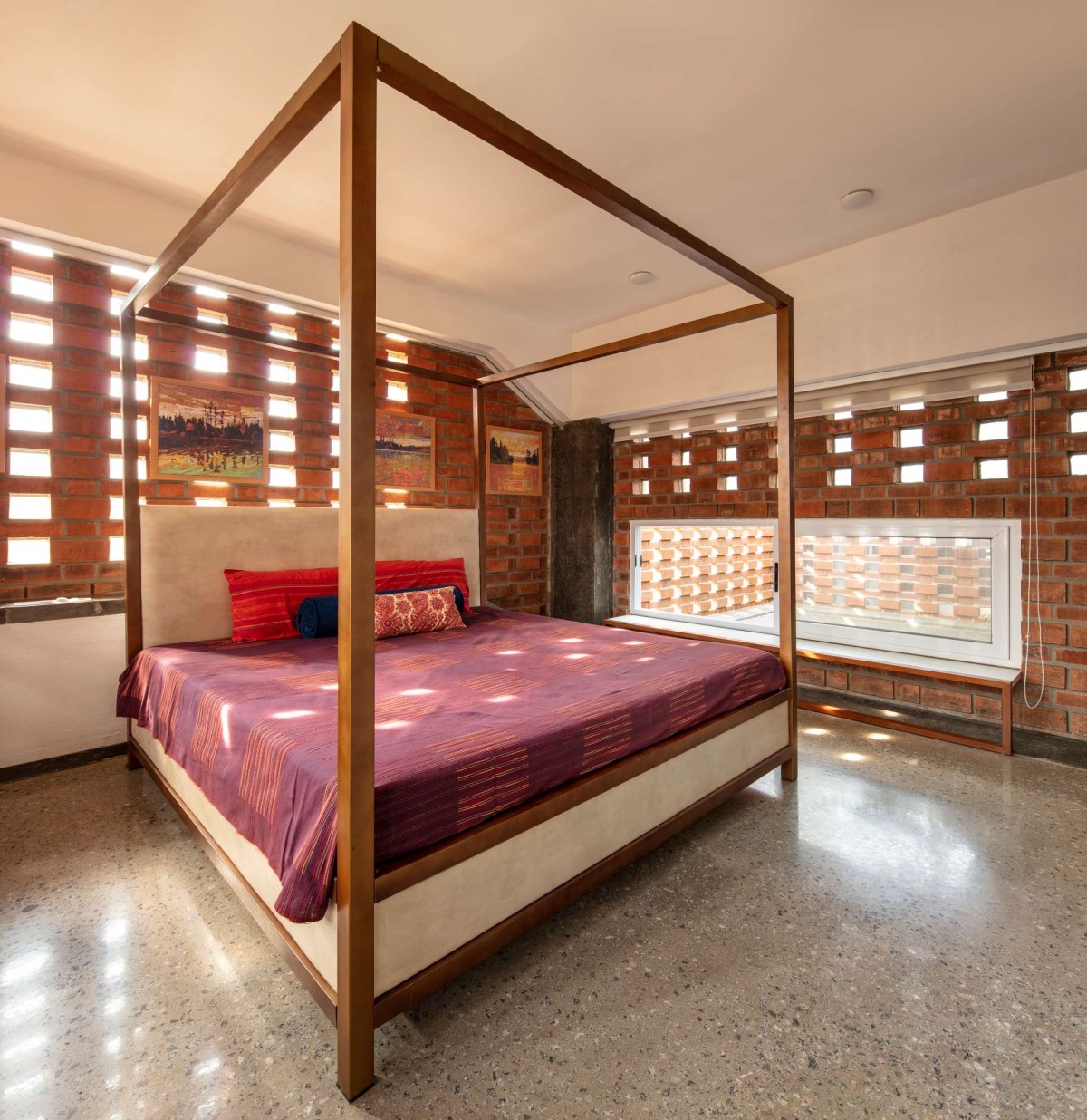 Bedroom of Inside Out House by Gaurav Roy Choudhury Architects
