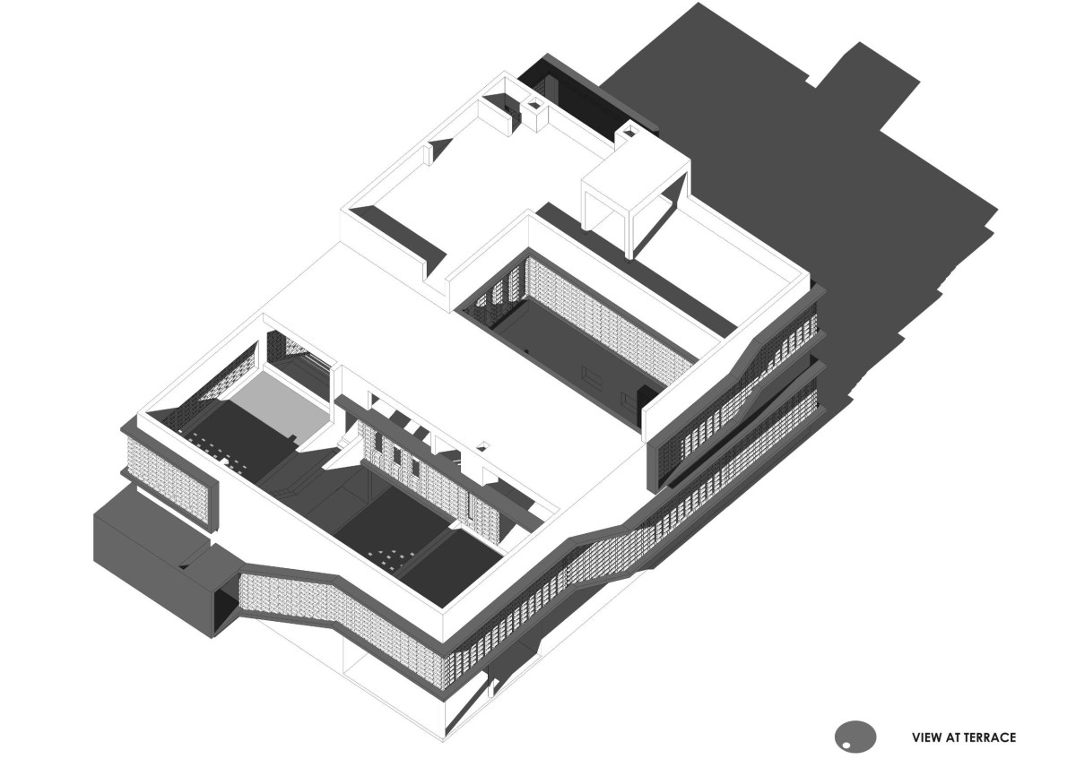 Terrace floor plan view of Inside Out House by Gaurav Roy Choudhury Architects