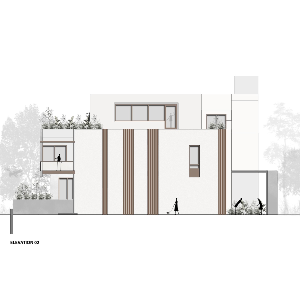 Elevation of Janani House by Collage Architecture Studio