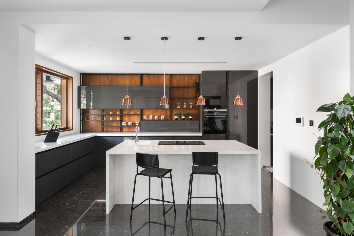 Kitchen of Janani House by Collage Architecture Studio