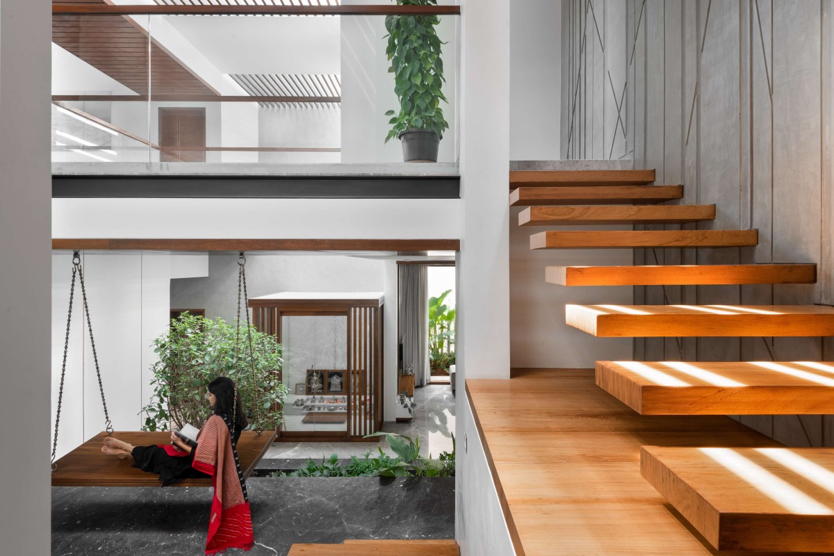 Staircase of Janani House by Collage Architecture Studio