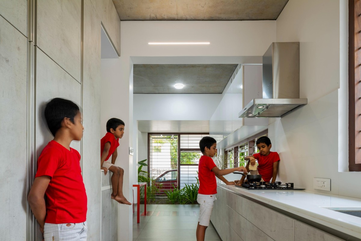 Kitchen of The House That Rains Light by LIJO.RENY.Architects