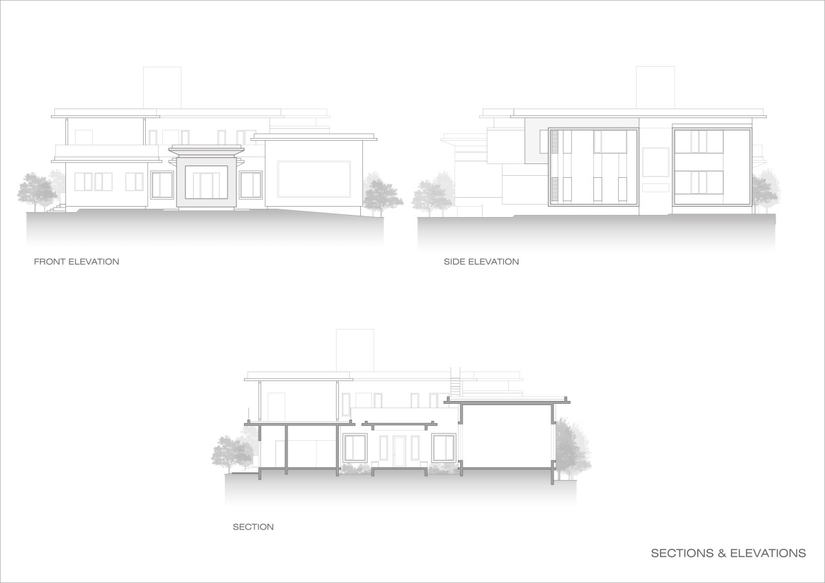 Sections of Pushpa House by Ecumene Habitat Solutions Pvt. Ltd.