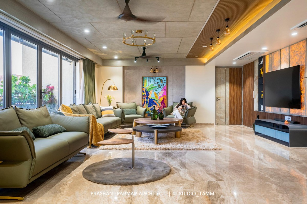 Drawing room of Ultra-Modern Luxurious Penthouse by Prashant Parmar Architect  Shayona Consultant