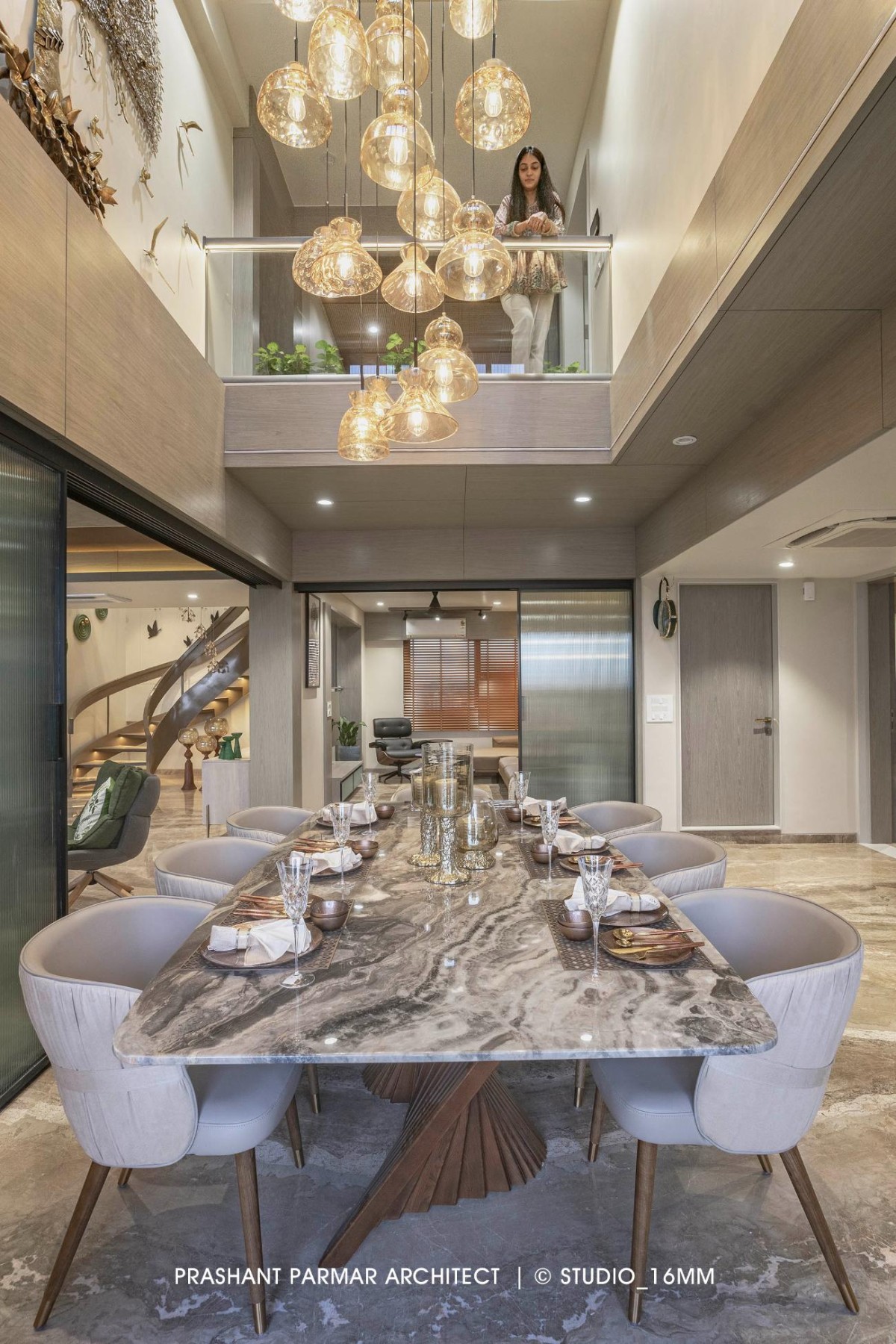 Dining of Ultra-Modern Luxurious Penthouse by Prashant Parmar Architect - Shayona Consultant